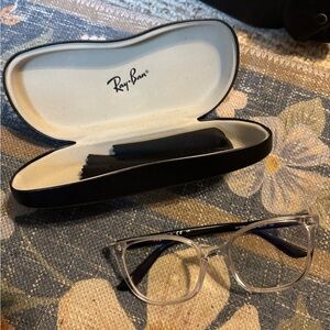 Vogue Clear Glasses & Ray Bans Case